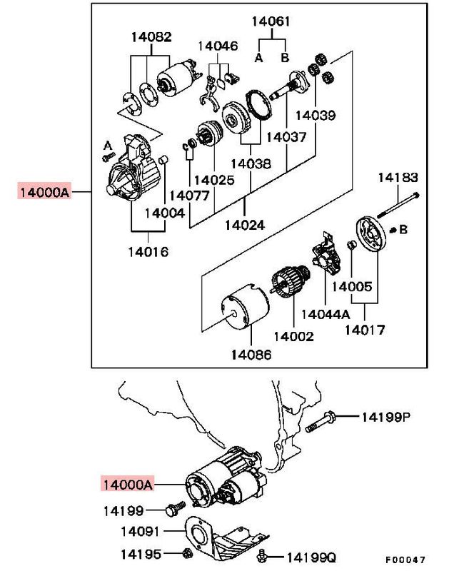 MN137825 - Starter Original Mitsubishi - NEU