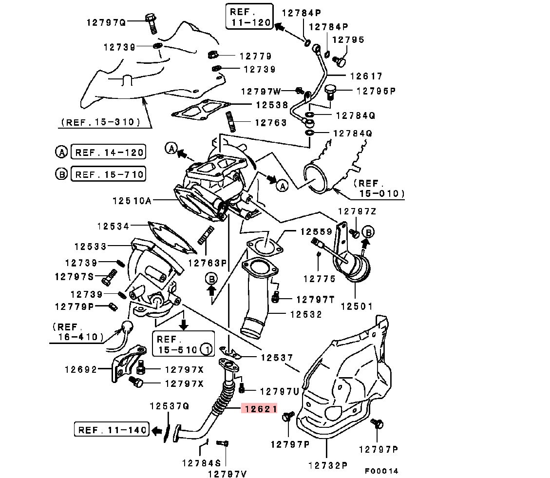 1225A001 - Ölrücklaufrohr, Turbo - NEU
