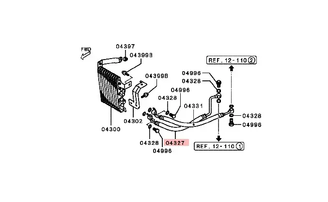 MR464551 - ​Ölkühlerschlauch, Rücklauf - NEU