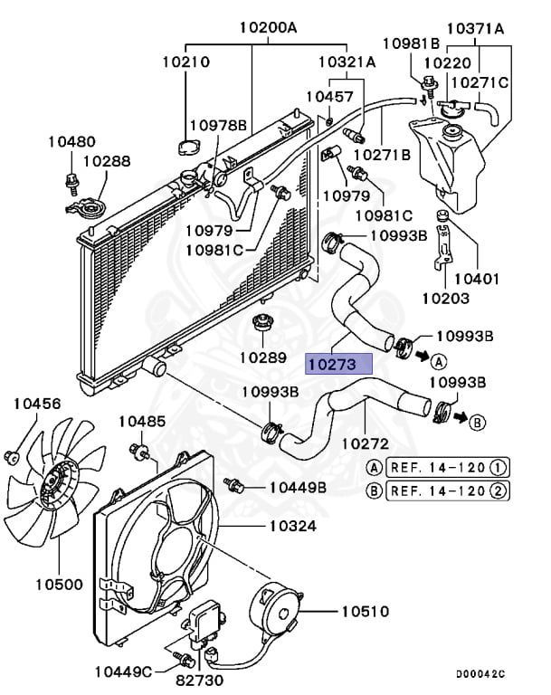 MR464621 -Kühlerschlauch, oben  - NEU