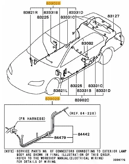 MN134898  - ​Kabelbaum, Karosserie links - NEU