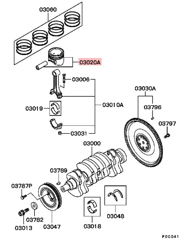 1110A227 + MN155261 - Kolben + Ringe Übermaß +1,00mm - NEU