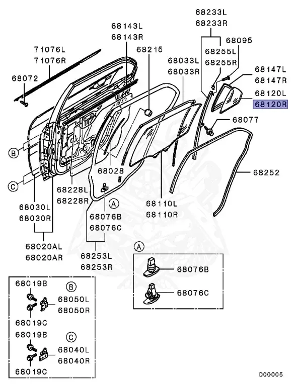 MR525826 - Türeckscheibe hinten rechts - gebraucht MR525826 - Türeckscheibe hinten rechts - gebraucht