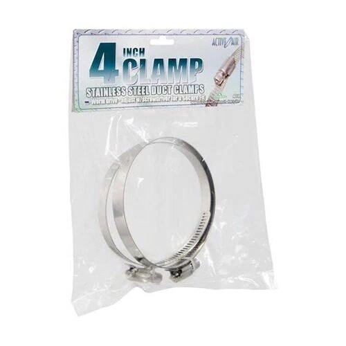 Active Air Stainless Steel Duct Clamps (2 Pack), Size: 4 inch