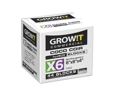 GROW!T Commercial Coco RapidRIZE X6 Coco Quick Fill, 6*6*4