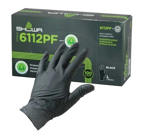 Showa Nitrile Gloves, Power Free - x100 (M/L Sizes), Size: Large