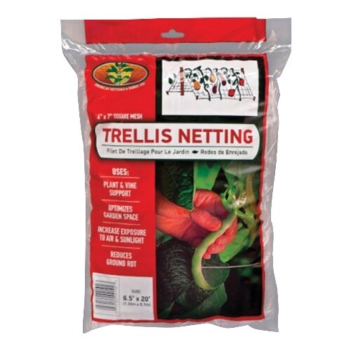 American Netting Trellis 6.5' x 50' (6.0 x 6.7" Square Mesh), Clear Plastic Mesh