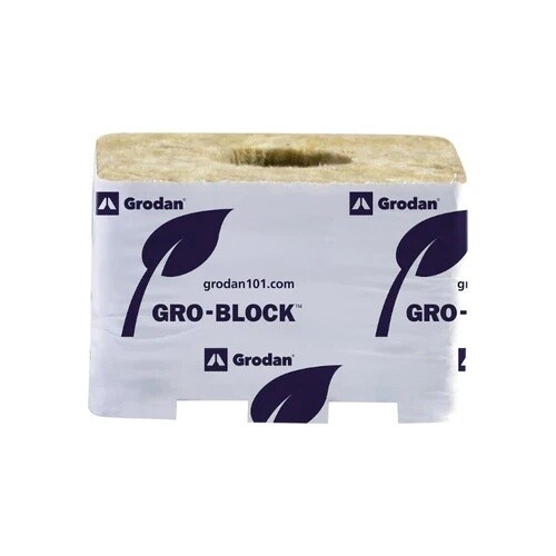 Grodan Improved GR6.5 Block - 4"x 4"x 2.5" Cube - No Wrap