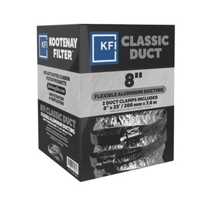 Kootenay Classic Aluminum Ducting - 8&quot; x 25&#39;