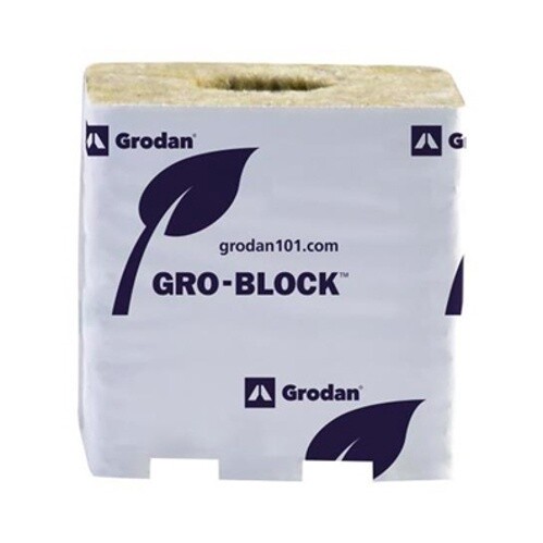 Grodan Improved GR10 Block - 4&quot; x 4&quot; x 4&quot; Cube - Wrapped, Size: Strip (6 Cube)