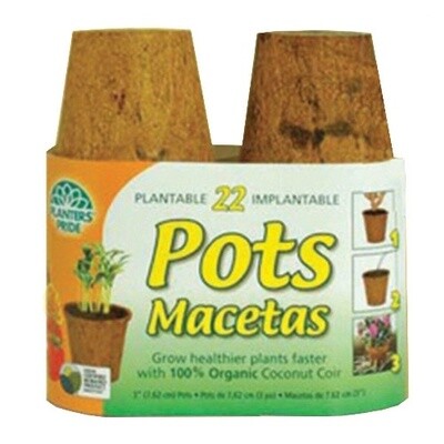 Plant Best 3&quot; Biodegradable Coconut Coir Pot - 22 Pack
