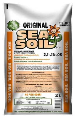 Sea Soil Original Organic Compost 2.1-.16-.05 NPK, 32 Liters