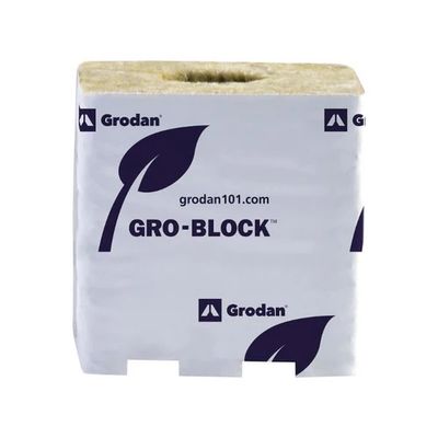 Grodan Improved GR10 Block - 4&quot; x 4&quot; x 4&quot; Cubes - No Wrap - 6 Block Strip