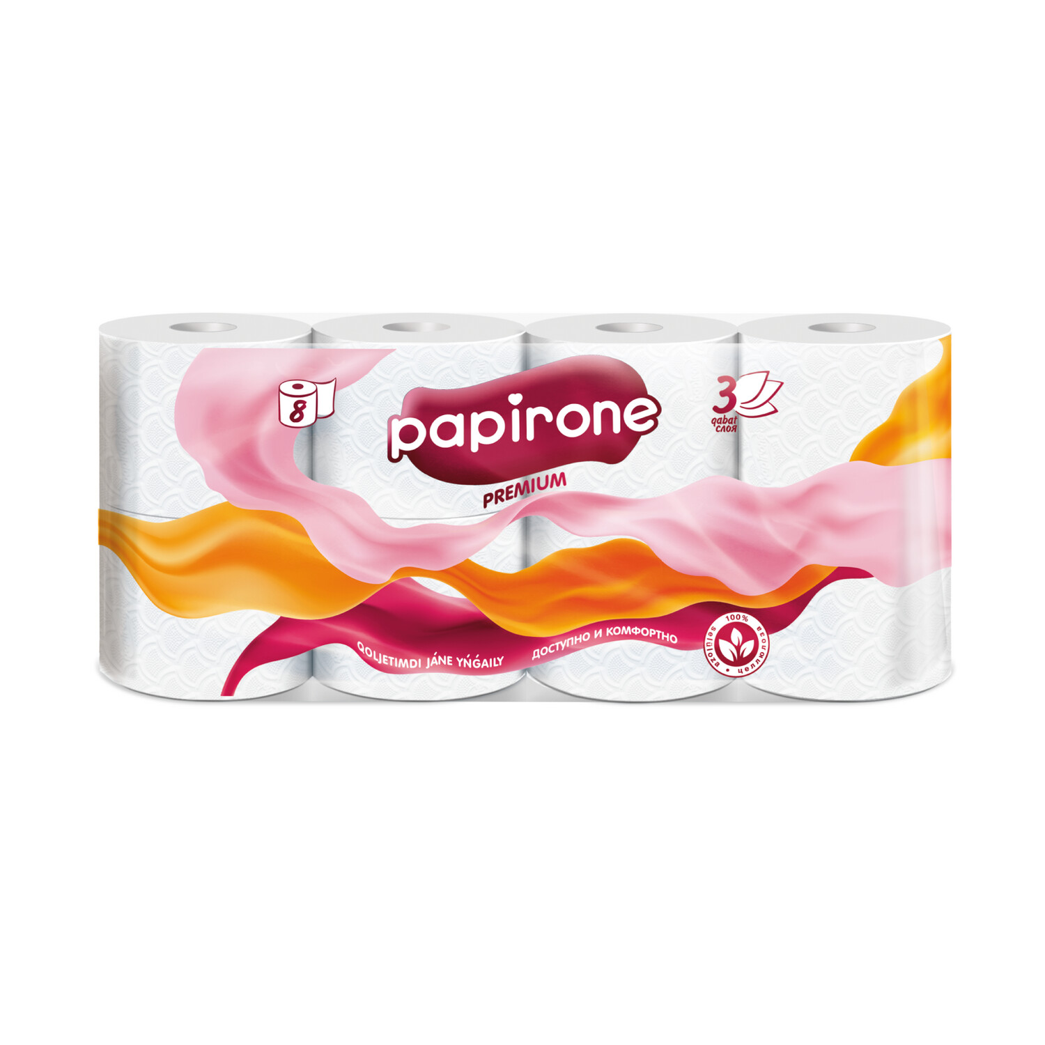 ​Туалетная бумага «Papirone» по 8 шт. 3 слоя