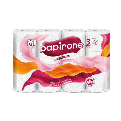 Туалетная бумага «Papirone» по 12 шт. 3 слоя