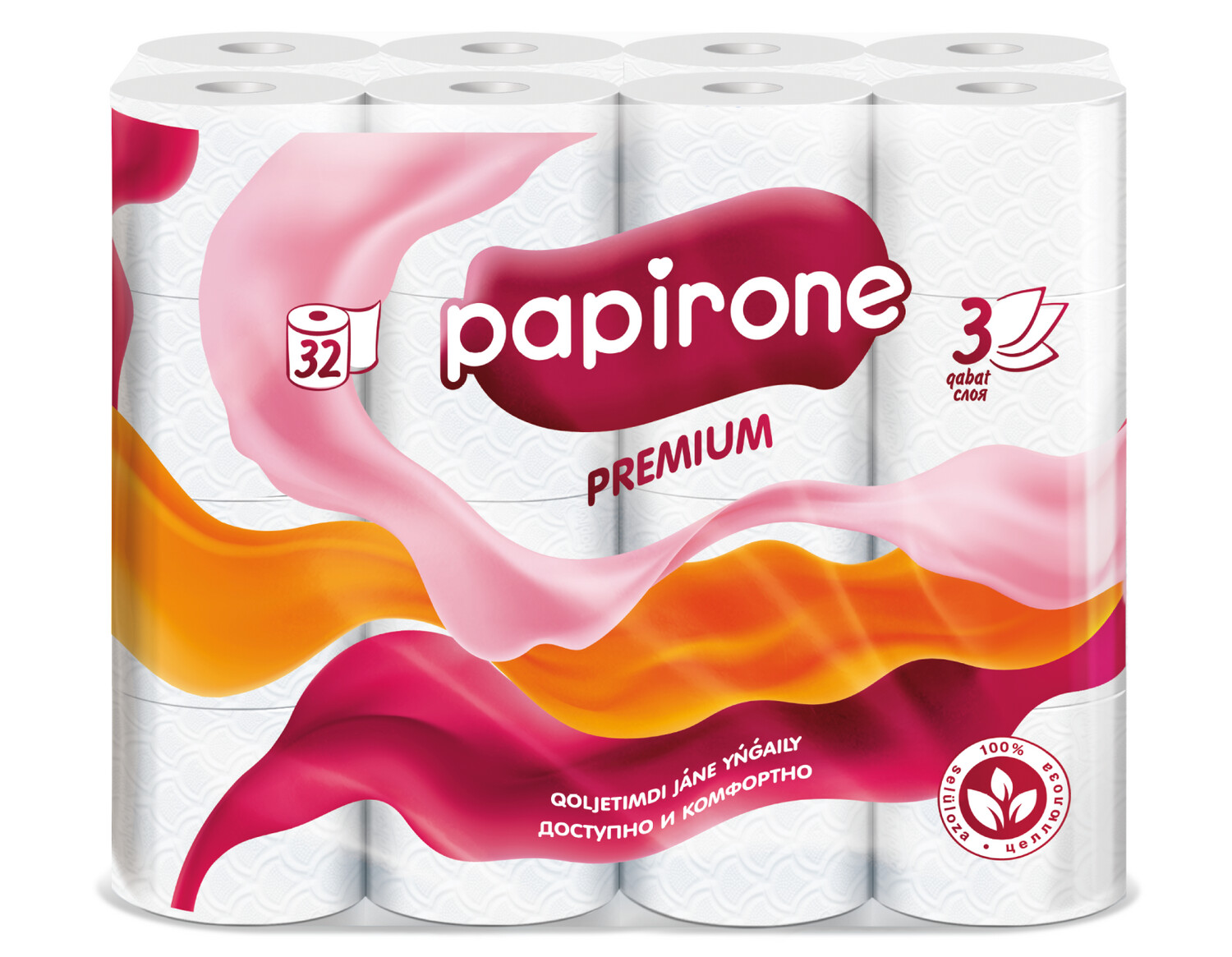 Туалетная бумага «Papirone» по 32 шт. 3 слоя