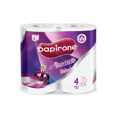 Туалетная бумага «Papirone VELVET AROMA» по 4 шт. 4 слоя