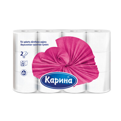 Туалетная бумага «Карина» по 12 шт. 2 слоя