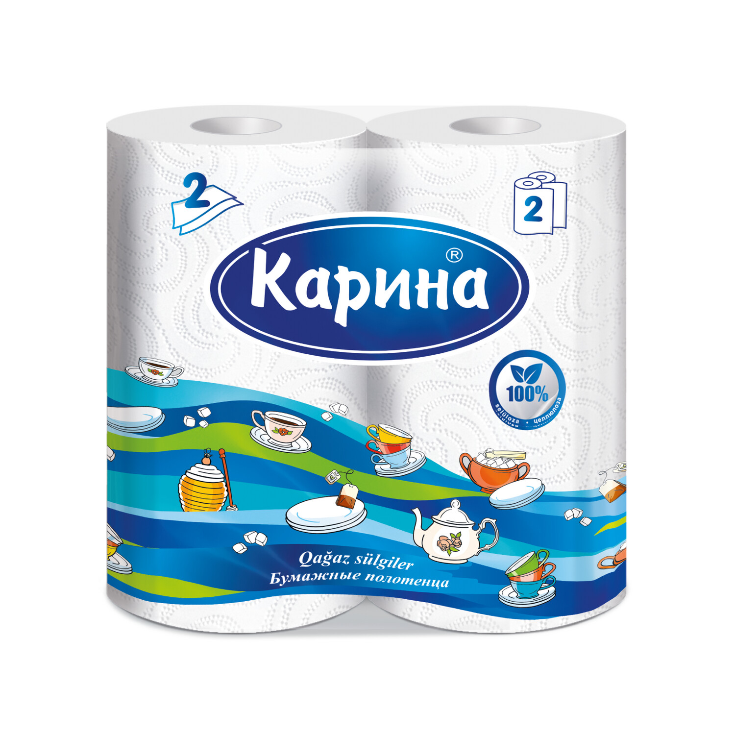 ​Бумажные полотенца Карина по 2 шт 2 слоя белые