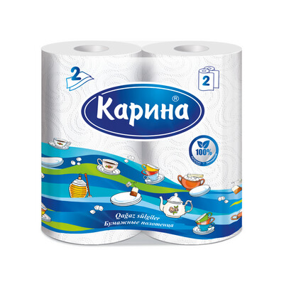 ​Бумажные полотенца Карина по 2 шт 2 слоя белые