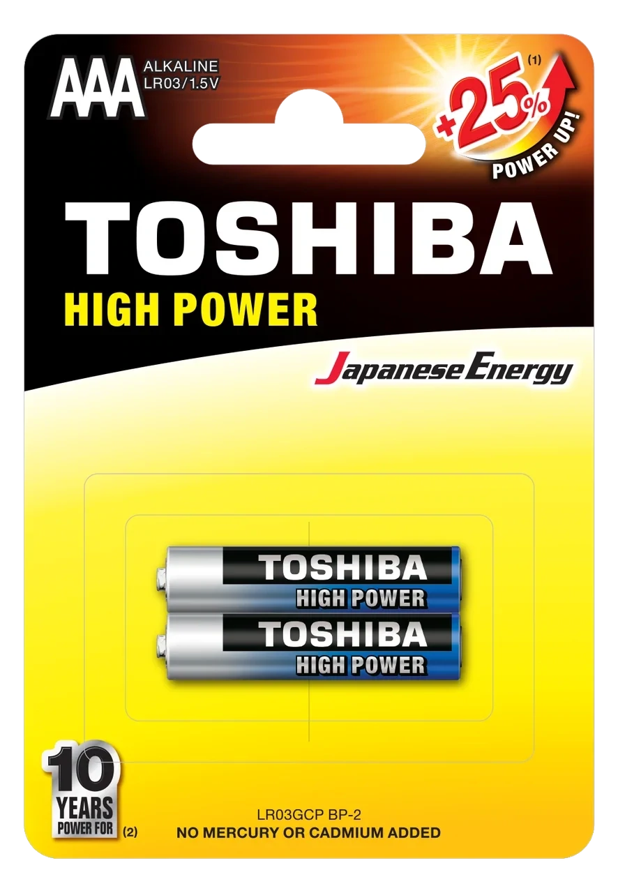 Батарейки TOSHIBA High Power AAA по 2 шт.