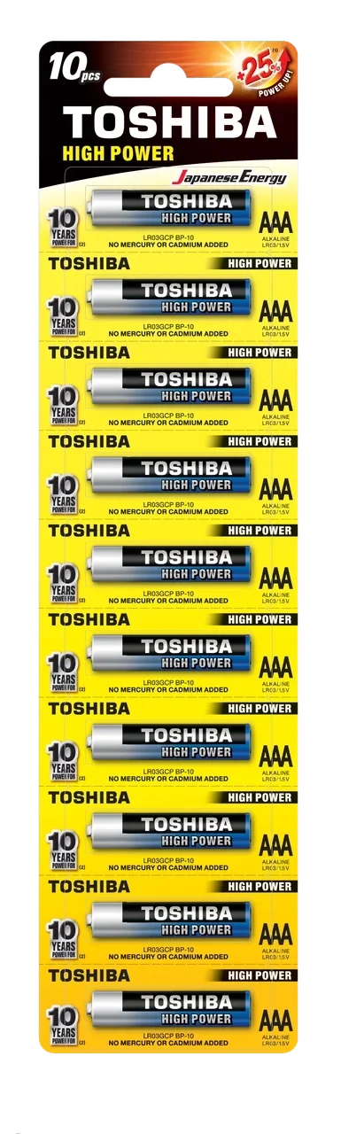Батарейки TOSHIBA High Power AAA по 10 шт.