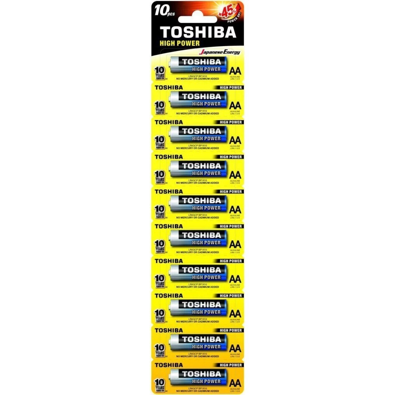 Батарейки TOSHIBA High Power AA по 10 шт.