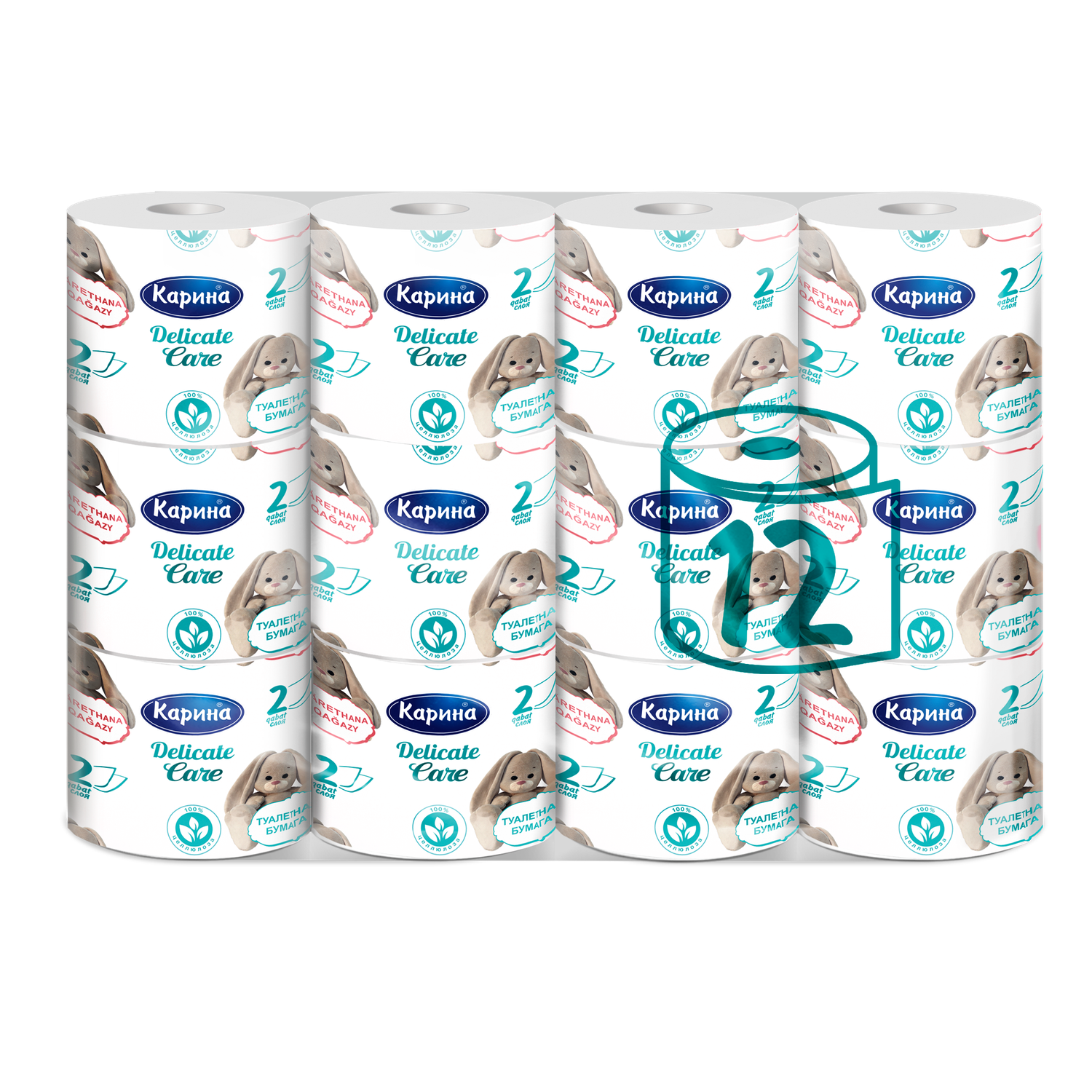 ​Туалетная бумага «Карина Delicate Care» 12 шт 2 сл ​