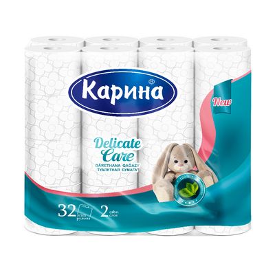 Туалетная бумага «Карина Delicate Care» б/о 32 шт 2 сл