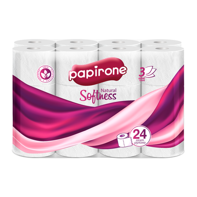 Туалетная бумага «Papirone» по 24 шт. 3 слоя