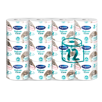 ​Туалетная бумага «Карина Delicate Care» 12 шт 2 сл ​