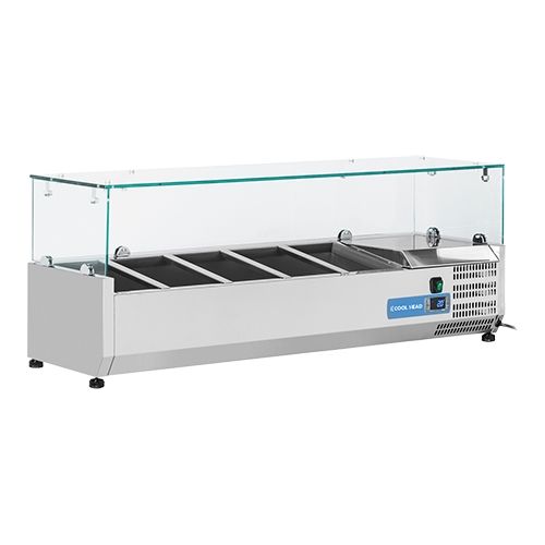 Saladette met glazen opbouw