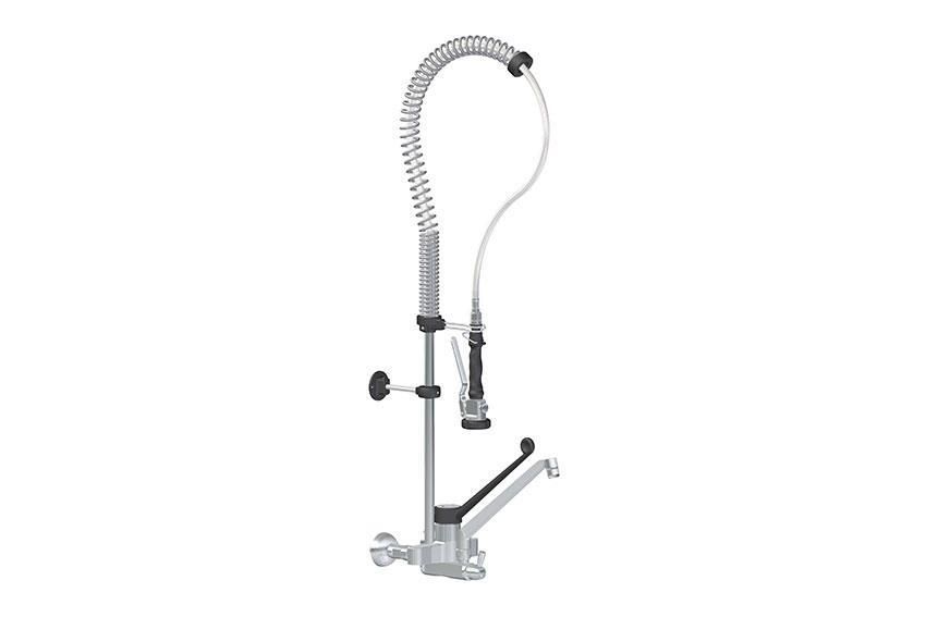 DUBBELGATS VOORSPOELDOUCHE MUURMODEL INCL. KWARTSLAG TUSSENKRAAN