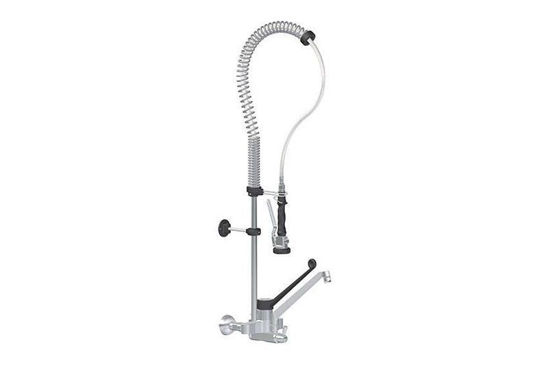 DUBBELGATS VOORSPOELDOUCHE MUURMODEL INCL. KWARTSLAG TUSSENKRAAN