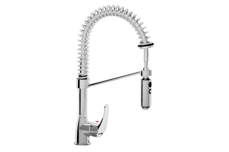 LAGE VOORSPOELDOUCHE - HOOGTE 500MM MET KWARTSLAG BEDIENING