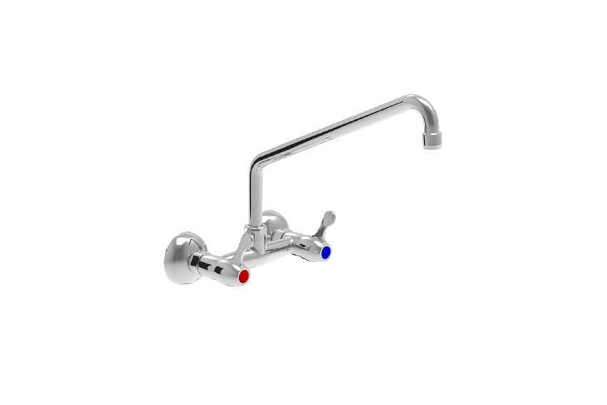 DUBBELGATS MENGKRAAN KWARTSLAGBEDIENING - MUURMODEL - 300MM