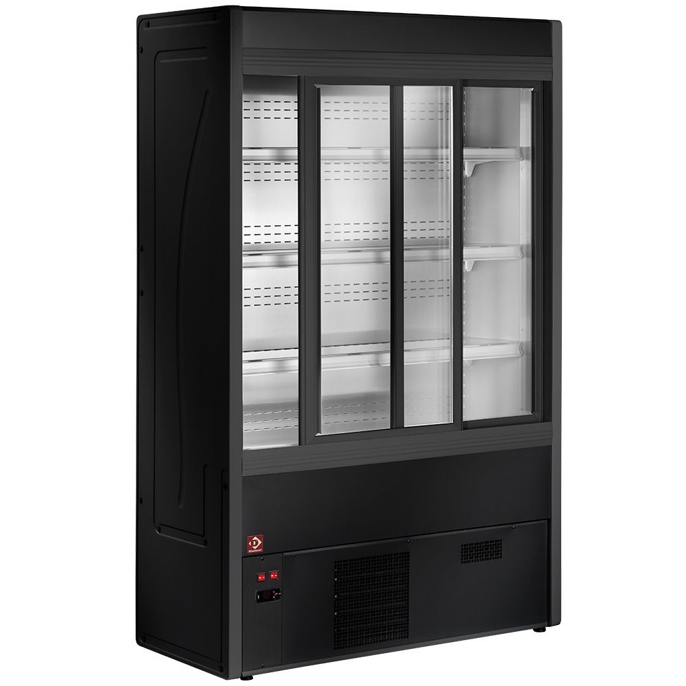 Gekoeld wandmeubel, geventileerd met glazen schuifdeuren