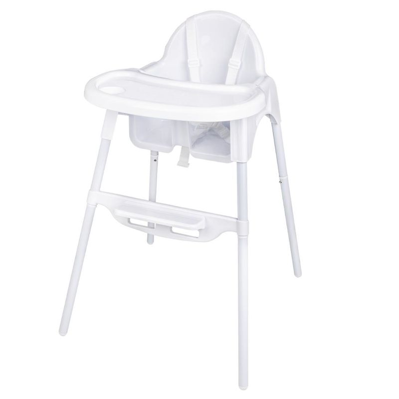 Bolero RVS &amp; polypropyleen kinderstoel wit