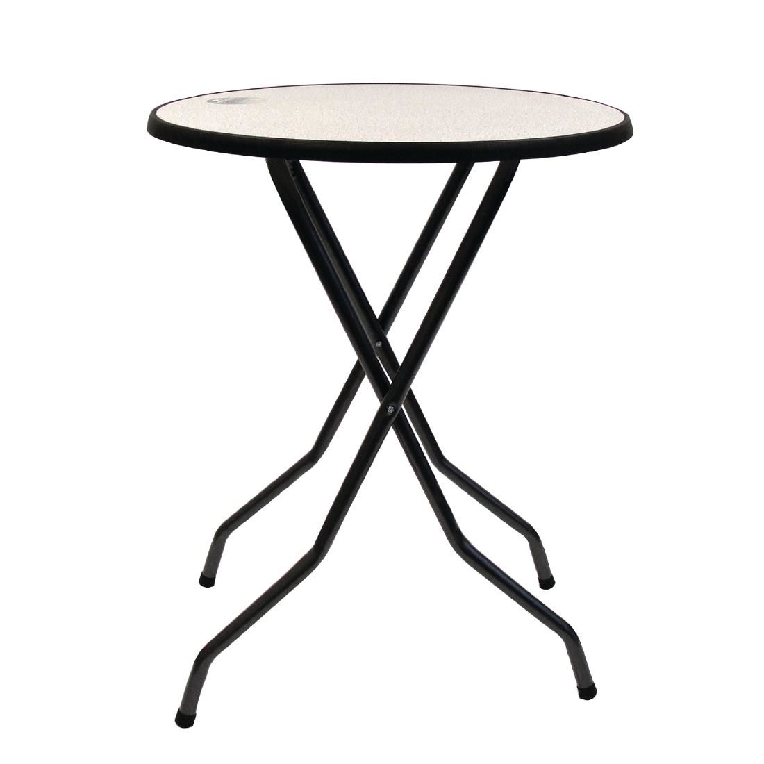 Statafel Barcelona zwart/cr�me inklapbaar in- en outdoor 85cm rond