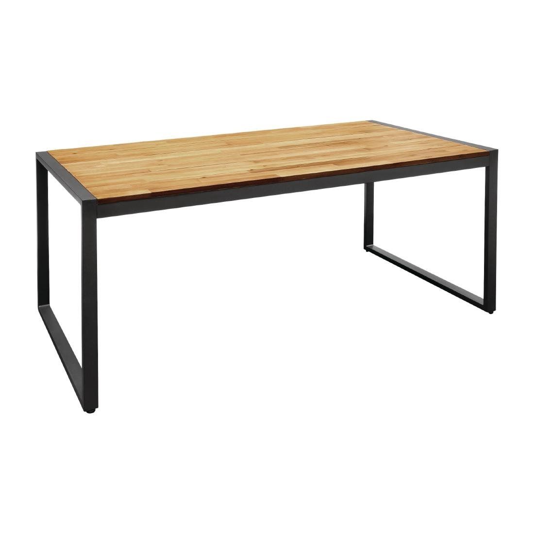 Bolero rechthoekige stalen en acaciahouten industri�le tafel 180x90cm