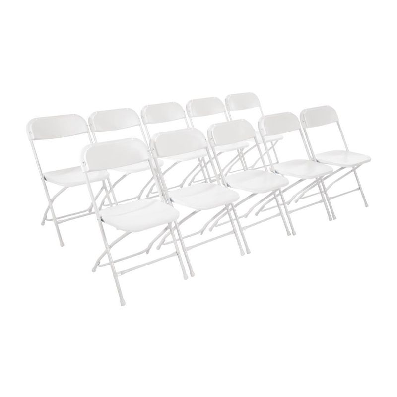 Bolero staal &amp; polypropyleen klapstoelen wit (10 stuks)