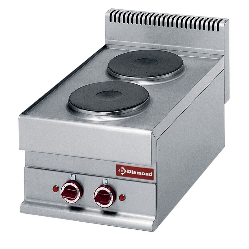 Elektrisch fornuis 2 ronde kookplaten -Top-