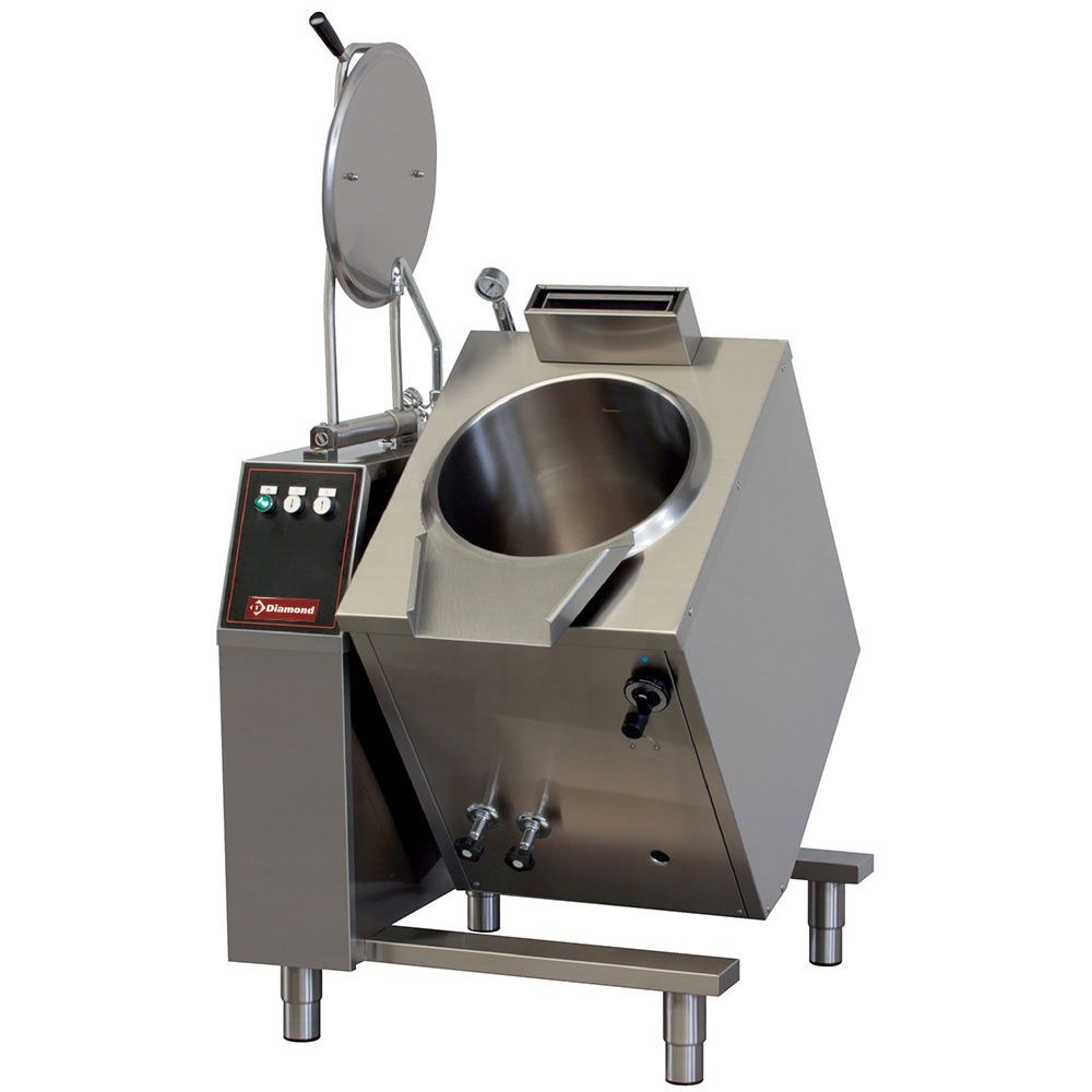 Gas kantelbare kookketel 50 liter, indirecte verwarming