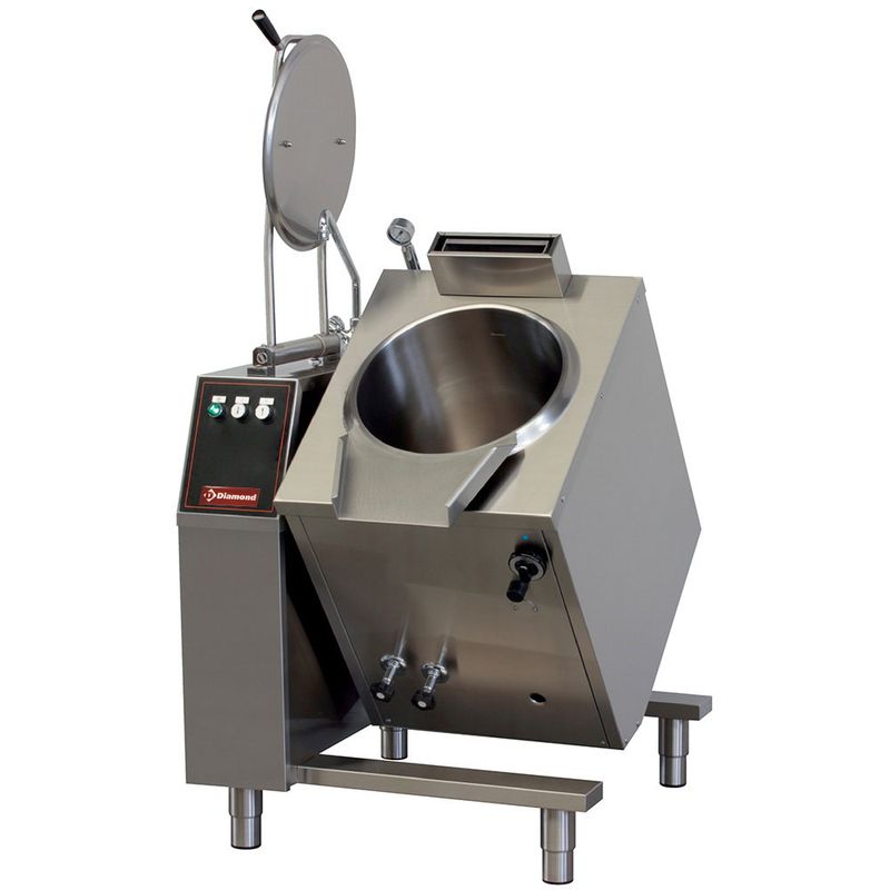 Gas kantelbare kookketel 50 liter, indirecte verwarming