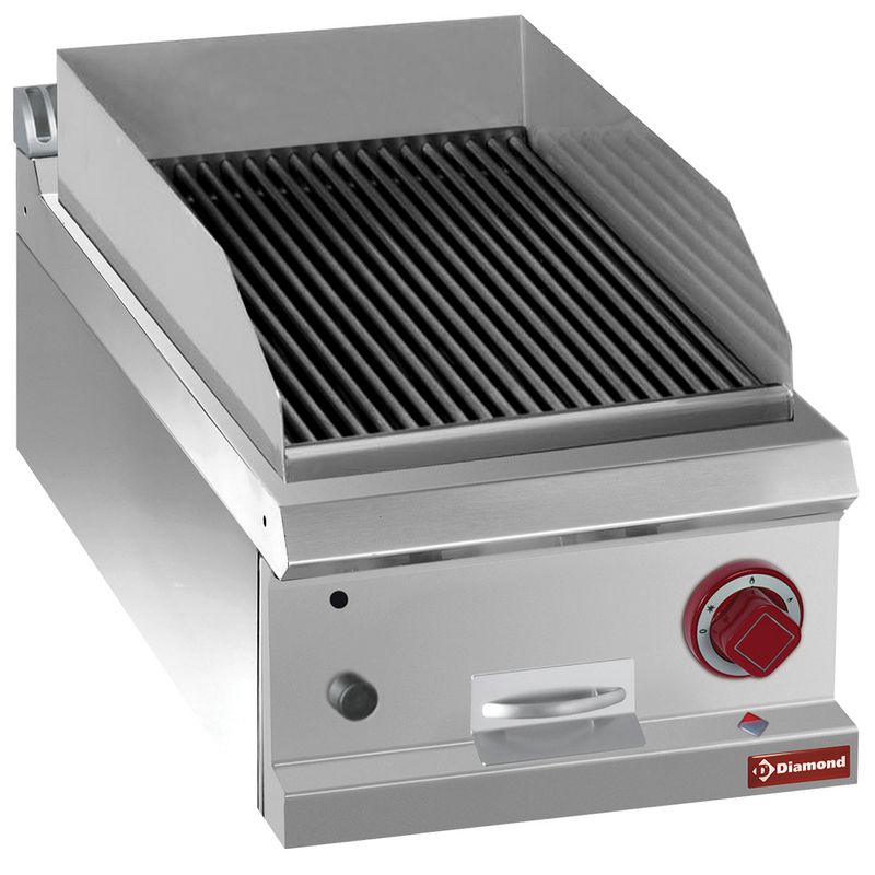 Lavasteengrill, module 1/2, rooster in gietijzer &quot;dubbelzijdig&quot;-TOP-