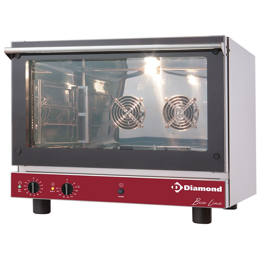 Elektrische convectieoven, 4x 600x400 mm + manuele bevochtiger