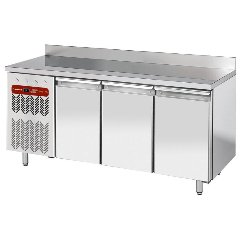 Geventileerde koeltafel &quot;muraal&quot;, 3 deuren GN 1/1, 405 Lit. groep aan GX