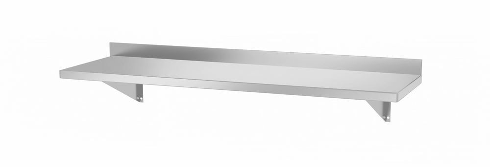 Wandplank met 2 bevestigingsbeugels, HENDI, 1000x300x(H)250mm