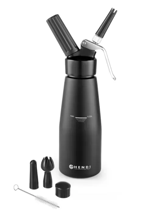 Slagroomapparaat zwart 0,5 l alu. Kitchen Line