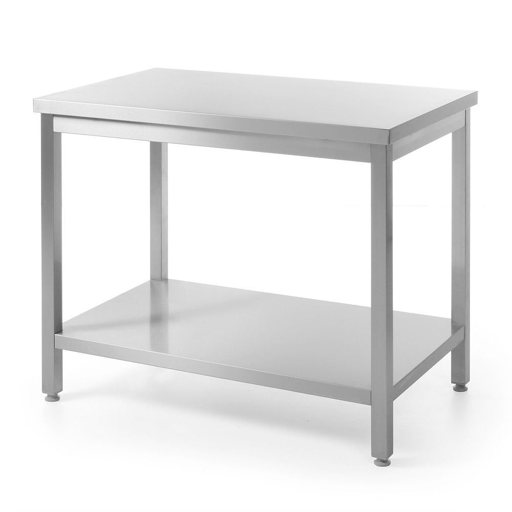 Werktafel zware uitvoering met plank, 600 mm diep, HENDI, Kitchen Line, 1400x600x(H)850mm